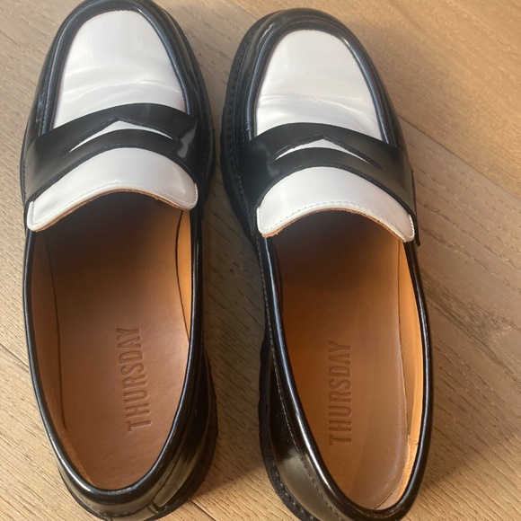 Thursday Boot Company Black and White Penny Loafers - Picture 9 of 11